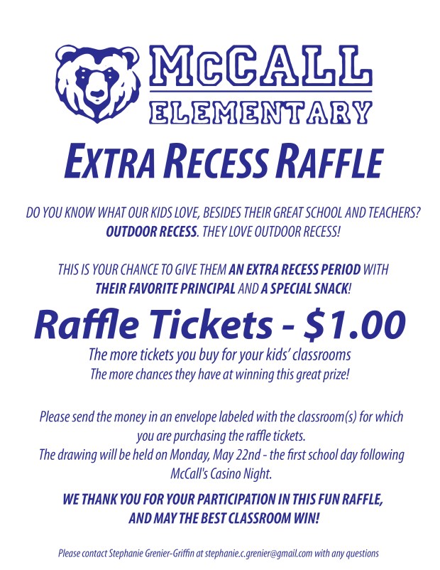 Extra Recess Raffle - 2017